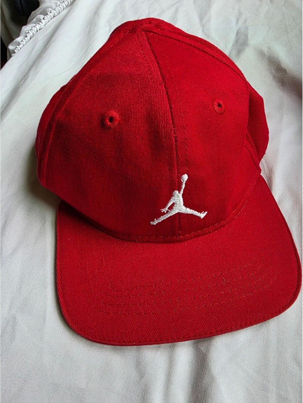 Jordan Infant Red Baseball Cap with White Jumpman Logo